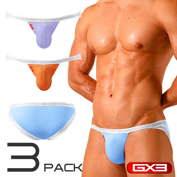 3PACK POP SPORTS PALE COLOR MICRO JOCK BIKINI - K1594