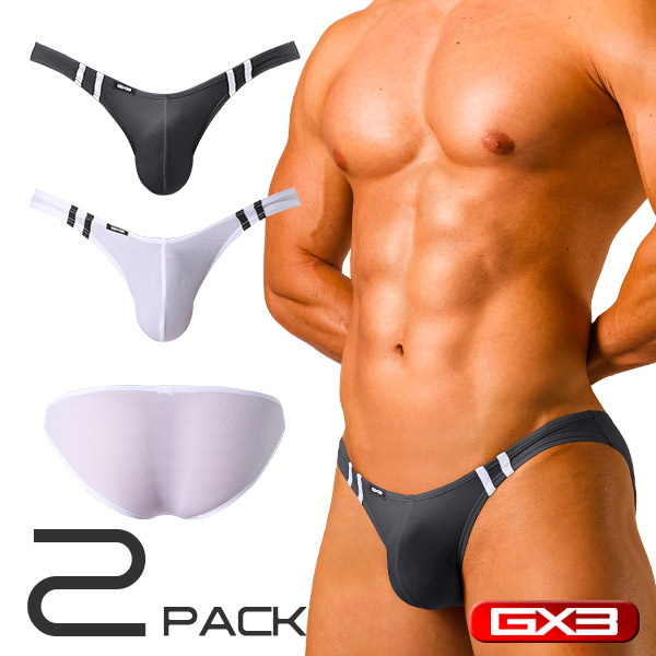 GX3 PRIME SKIN系列 立體囊袋 黑白V字修身比基尼 (2條裝) - M碼