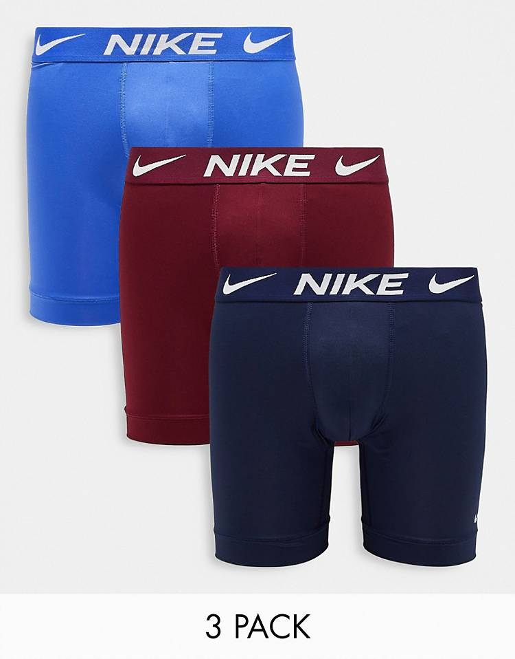 Nike Dri-FIT Essential Micro 運動四角內褲 (3件裝 Blue / Burgundy / Navy)