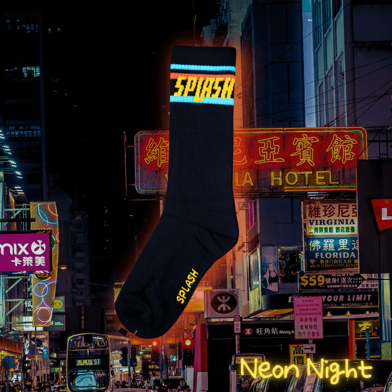 SPLASH 原襪系列 - 霓虹夜黑襪 Neon Night