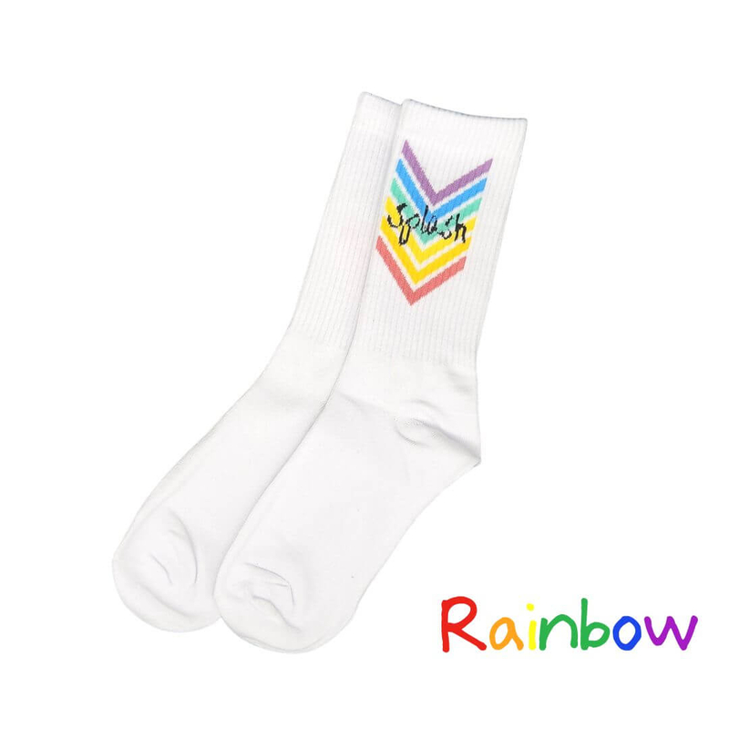 SPLASH 原襪系列白色運動襪  - 彩虹 Rainbow