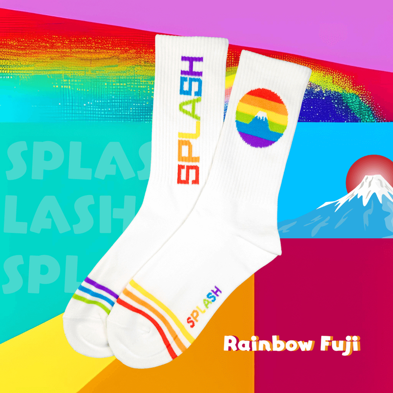 SPLASH 原襪系列 - 彩虹富士白襪 Rainbow Fuji