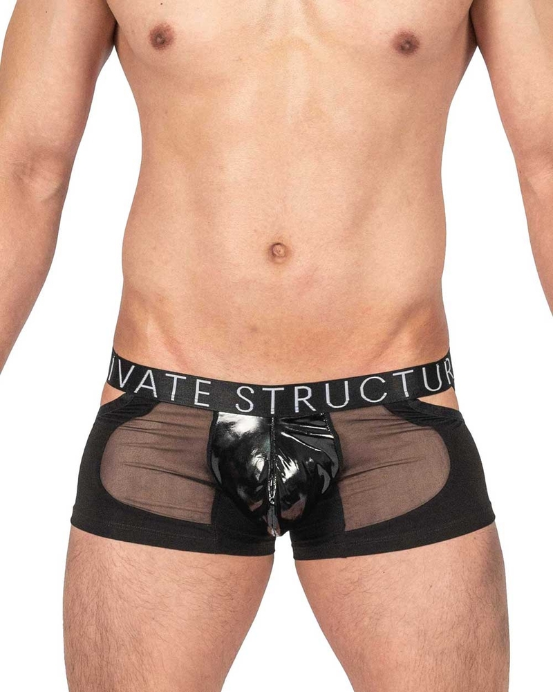 Alpha Low Waist Mesh Back Jockstrap Trunk - Shades of Black