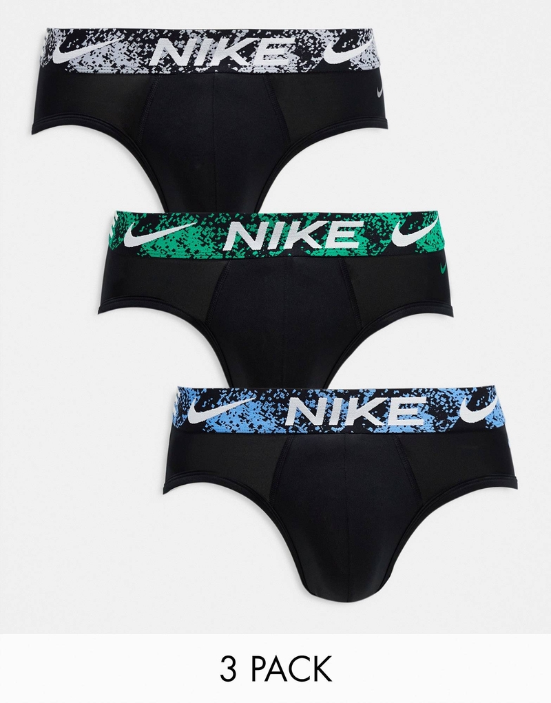 Nike Dri-Fit Essential 微纖維男裝運動四角內褲(彩帶併黑色) - 三件裝
