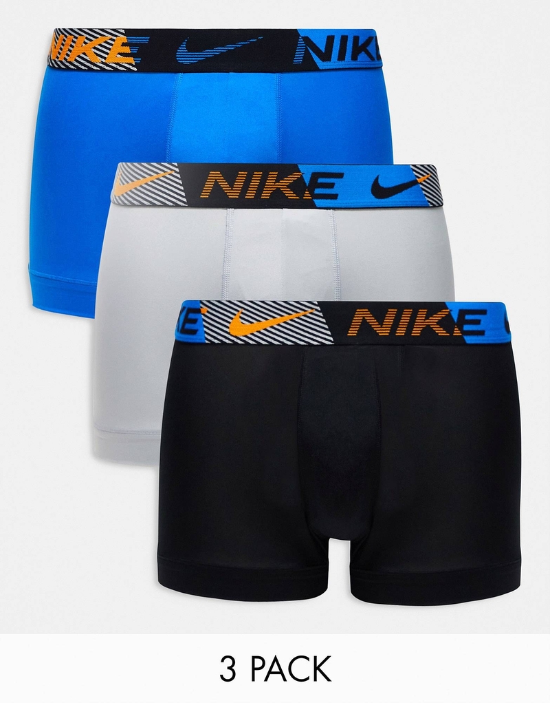 Nike Dri-Fit Essential 微纖維三角內褲 (藍色/灰色/黑色) - 三件裝