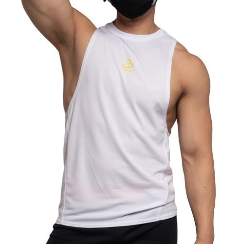 Dropped Armhole Sleevless Tee - White
