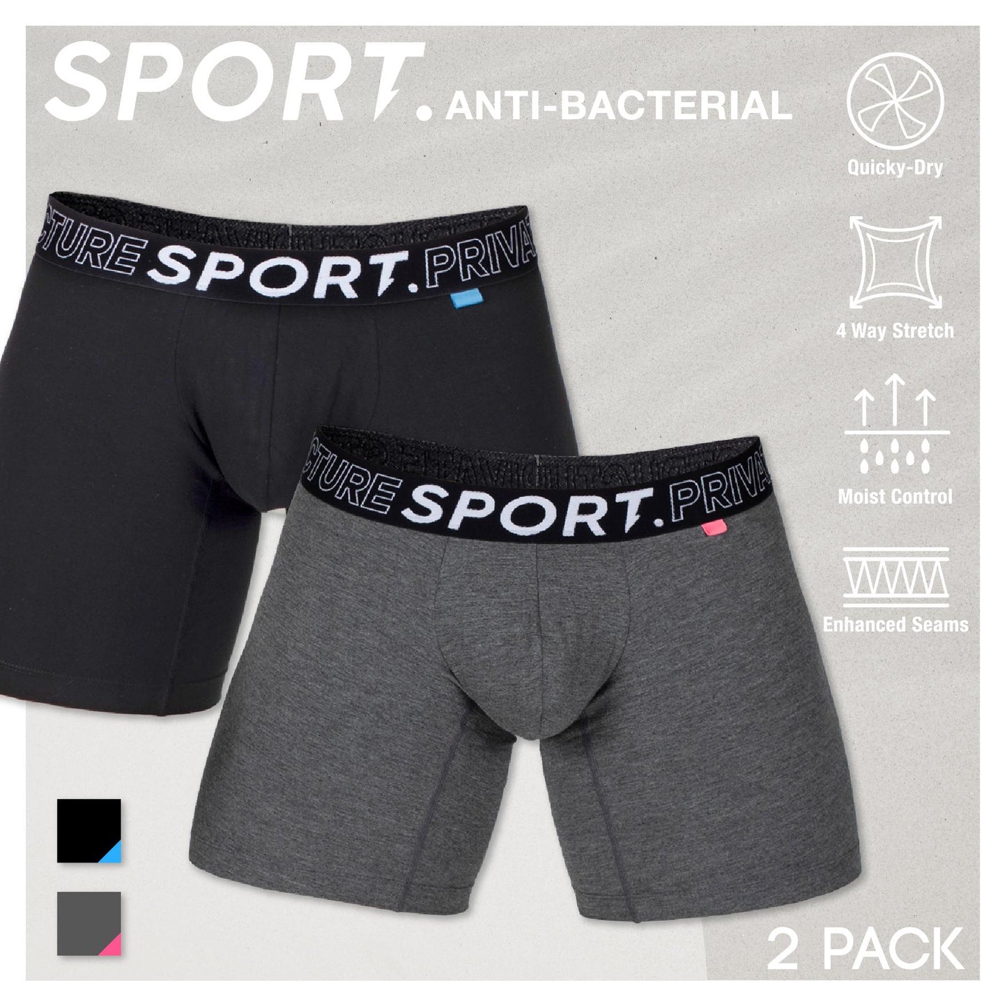 PS Sport Boxer Brief Underwear - 2 Pack - | Private Structure - | MAD Lifestyle