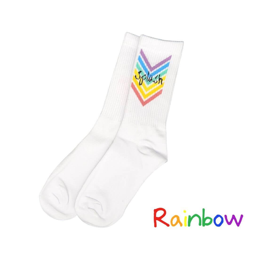 Original White Sport Socks - Rainbow - | Splash - | MAD Lifestyle