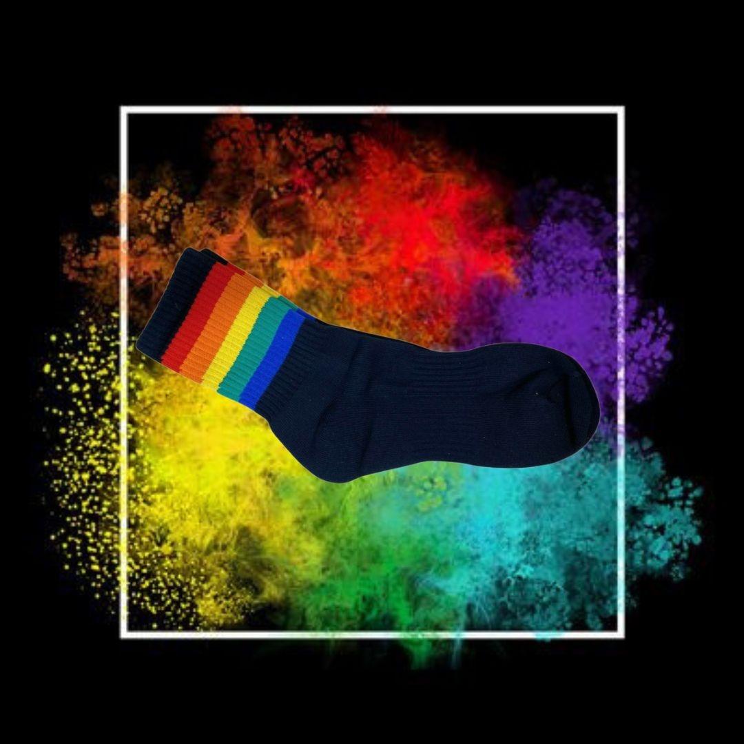 Unisex Rainbow Sports Black Socks - | EMCL - | MAD Lifestyle