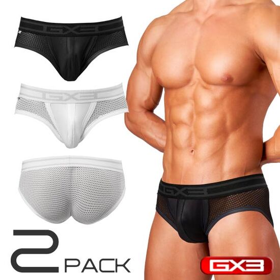 GX3 Gloss Touch Mesh Brief - 2Pack
