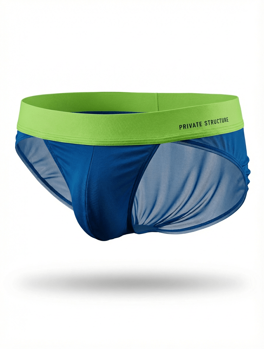 Private Structure Color Peel Contrast Banded Bikini Brief Blue & Green ...