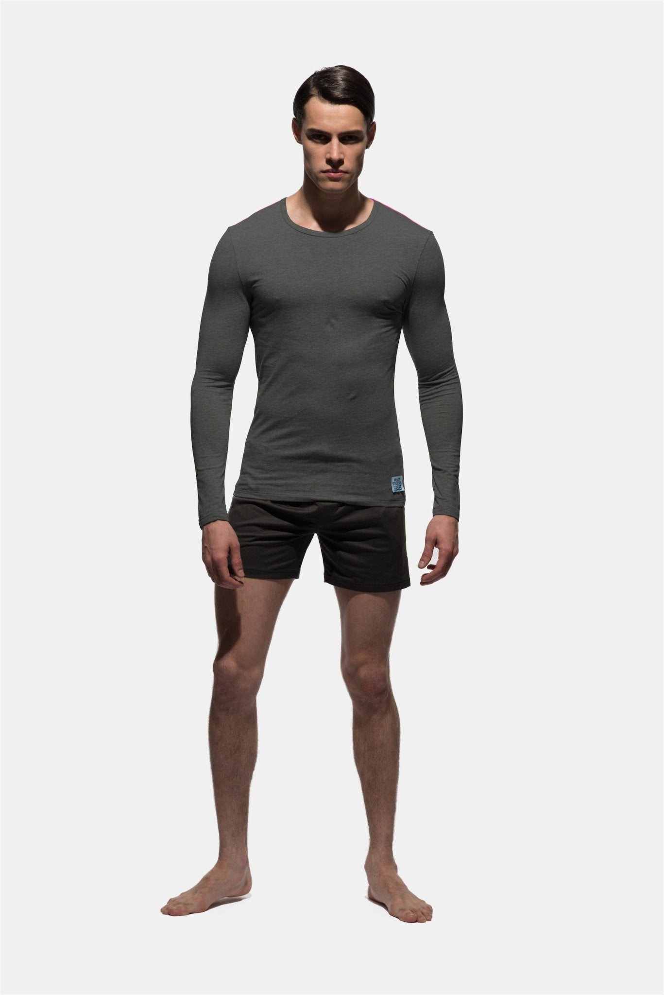 Fitted C Neck Long Sleeve Tee - | Private Structure - | MAD Lifestyle