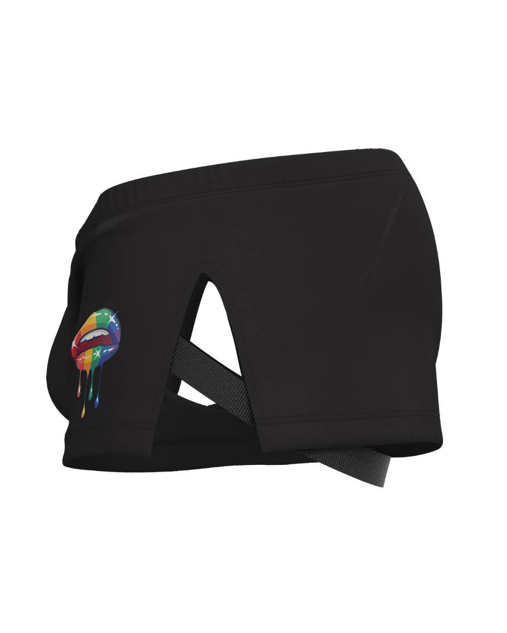 Load My Mouth Mid Waist Trunk With Split - Black - | Private Structure - | MAD Lifestyle