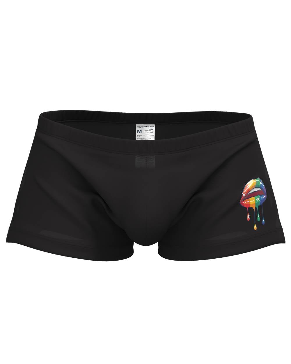 Load My Mouth Mid Waist Trunk With Split - Black - | Private Structure - | MAD Lifestyle