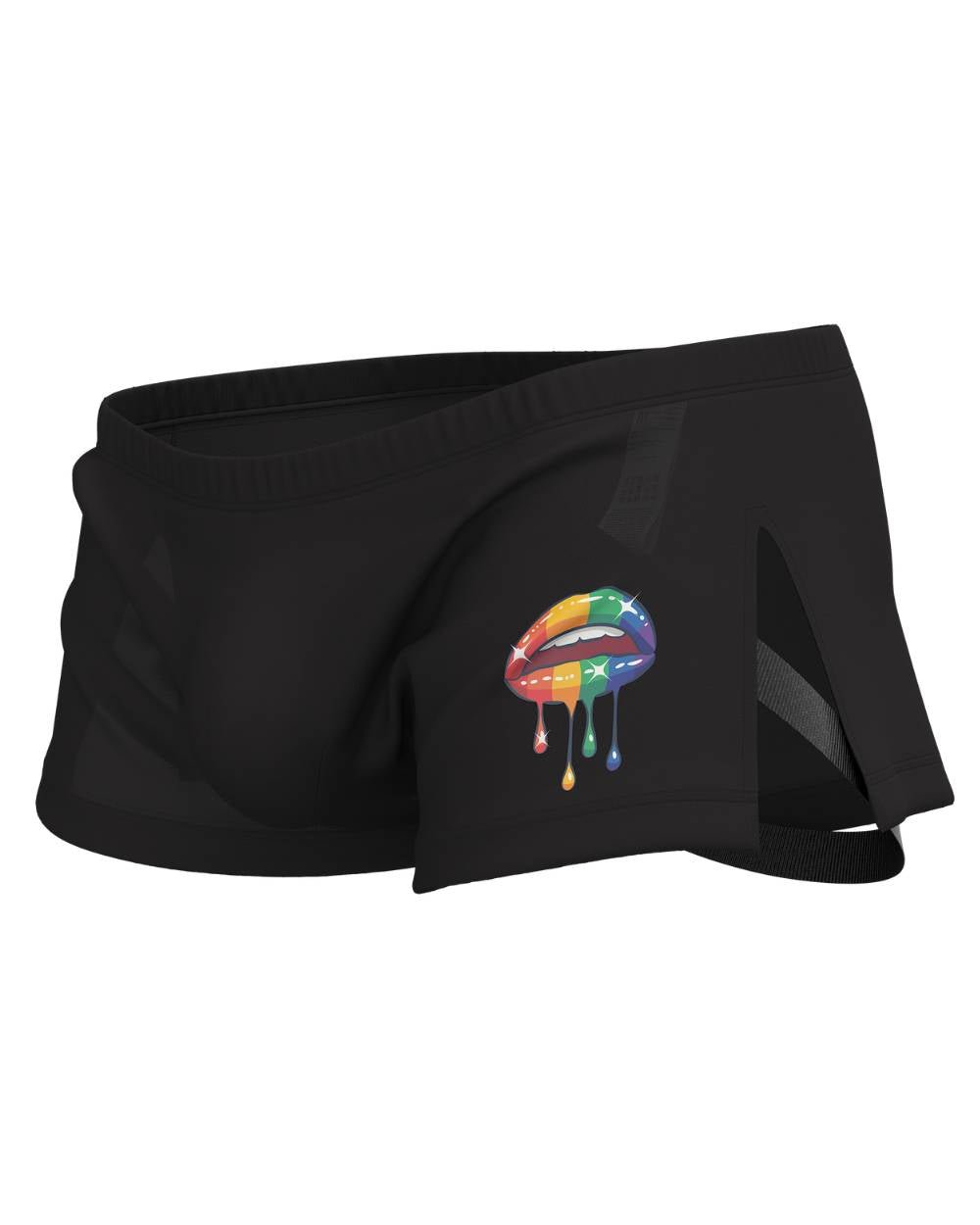 Load My Mouth Mid Waist Trunk With Split - Black - | Private Structure - | MAD Lifestyle