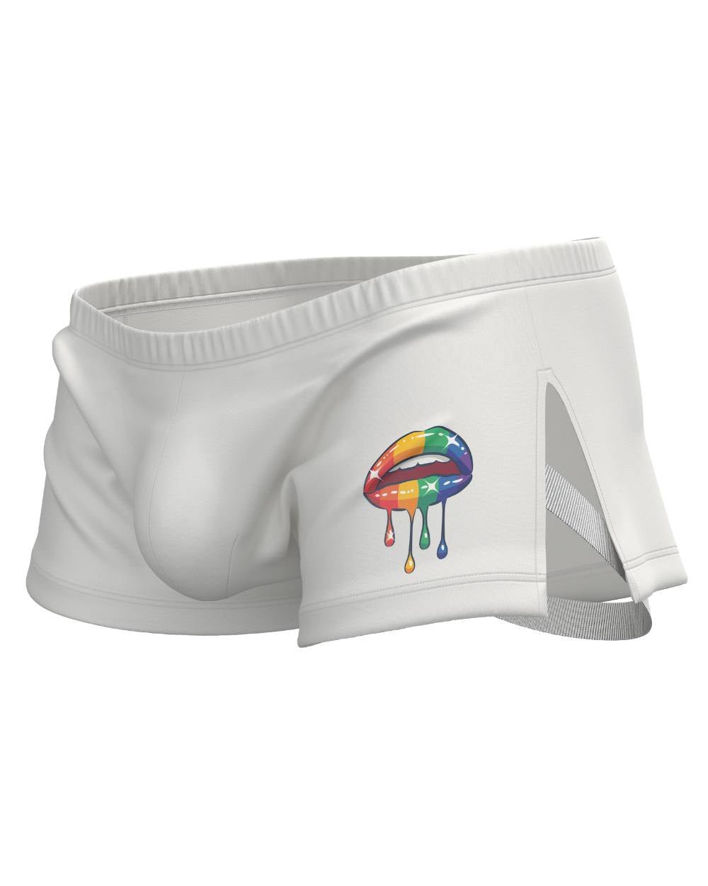 Load My Mouth Mid Waist Trunk With Split - White - | Private Structure - | MAD Lifestyle