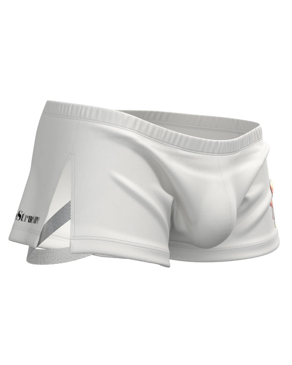 Load My Mouth Mid Waist Trunk With Split - White - | Private Structure - | MAD Lifestyle