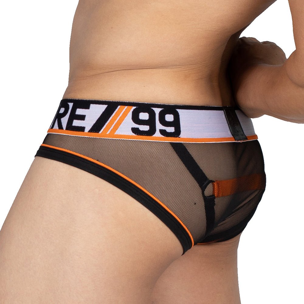 MOMENTUM Orange Harness Mini Brief - Black - MIUU4356 - | Private Structure - | MAD Lifestyle