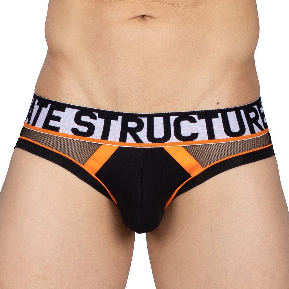 MOMENTUM Orange Harness Mini Brief - Black - MIUU4356 - | Private Structure - | MAD Lifestyle
