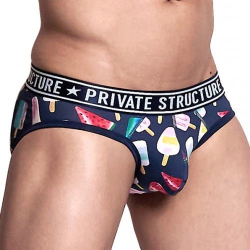 PRD Mini Brief Underwear - Summer Treats Navy - | Private Structure - | MAD Lifestyle