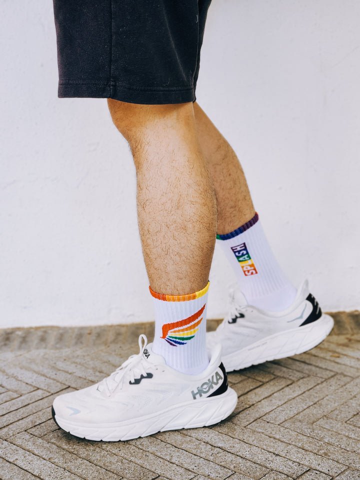 Original White Sport Socks - Taiwan Wings of Rainbow - | Splash - | MAD Lifestyle