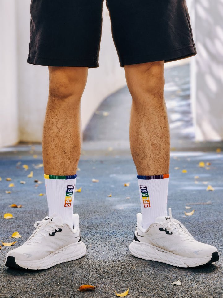 Original White Sport Socks - Taiwan Wings of Rainbow - | Splash - | MAD Lifestyle