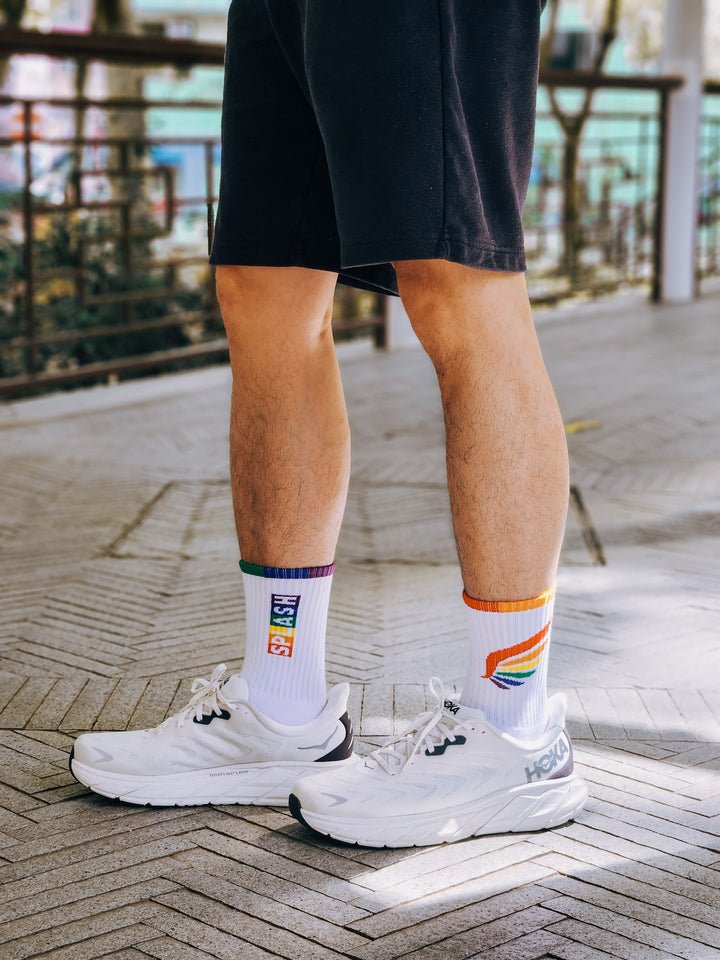 Original White Sport Socks - Taiwan Wings of Rainbow - | Splash - | MAD Lifestyle