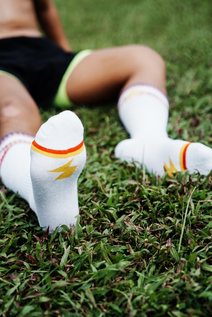 Original White Sport Socks - Thunder & Faster - | Splash - | MAD Lifestyle