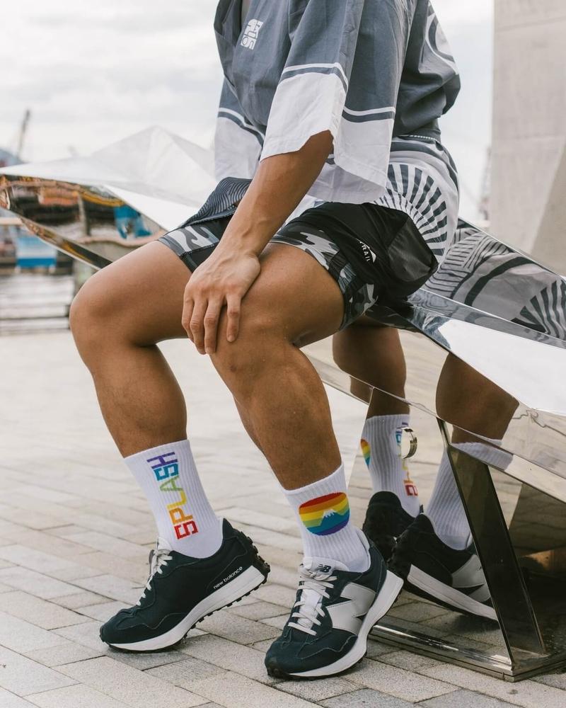 Original White Sport Socks - Rainbow Fuji