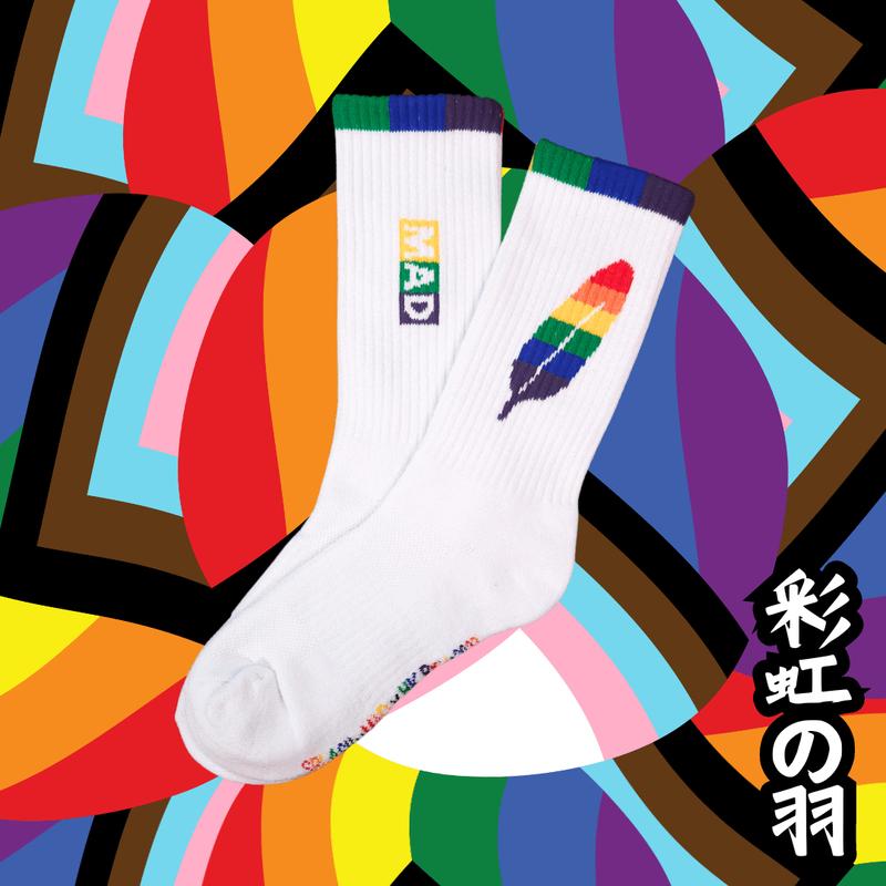 Original Socks White Sport Socks - Hong Kong Feathers of Rainbow
