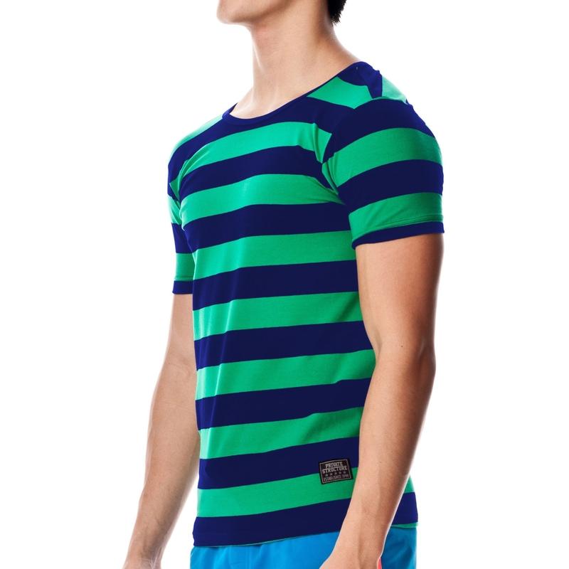 Line Style Fitted Crew Neck Tee